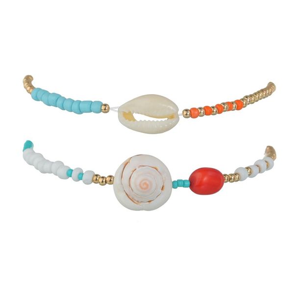 Bracelets de cheville Summer Beach Perles de coquillage blanc Chaîne de cheville Chaînes en or Wrap Bracelet de pied Femmes Bijoux de mode Will et Sandy