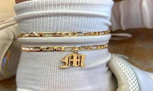 Bracelet initial de la lettre sumu AZ Sumu AZ pour femmes alphabet de couleur or Boho Summer Beach Barefoot Foot Jewelry Gift2619265