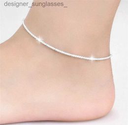 Bracelets de cheville mince couleur argent chaînes brillantes cheville pour femmes filles ami pied bijoux jambe Bracelet pieds nus Birtay cadeau de mariage L231116