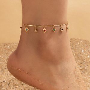 Anklets ToConabohemia 1pcs/Sets Summer Gold Color Multi-Layer Clear Crystal Stone Sieraden Women Ladies Accessoires 21839