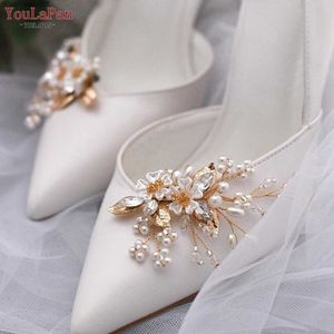 Bracelets de cheville TOPQUEEN X21 mariée métal chaussure boucle accessoires de luxe artificielle perle chaussures fleur chaussures femmes chaussure pince à talons hauts Shoe ClipL2403