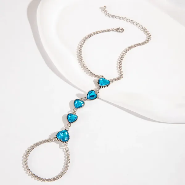 Tobilleras Tendencia Joyería Fresca Mar Azul Amor Toe Cadena Moda Luz Calzado de lujo para mujeres Único