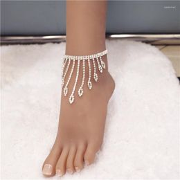 Enklets trendy steentjese tassel voor dames dame luxe voeten armband voetketen enkelband zomer strand boho sieraden tobillera