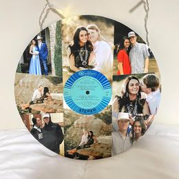 Enkelbanden Vintage Aangepaste Vinyl Record Simulatie Originele Schijf Wanddecoratie Gepersonaliseerde Foto En Scan Spotify Muziek Code Thuis Sieraden