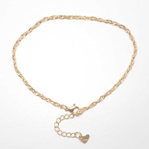 Enklets Groothandel keten Anklet 304 roestvrijstalen goudkleur getwisted draadkank voor vrouwen Summer Beach op blote voeten sieraden 1 stuk G220519