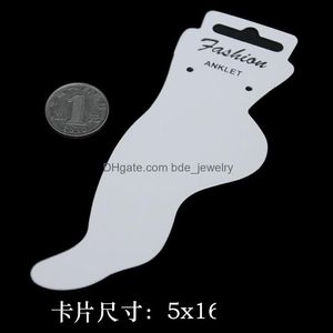 Anklets Groothandel-op-op-nieuwe specialiteit wit kartonnen mode sieraden hang tags Anklet Card Display Cards prtag label hangende bdejewelry dh89a