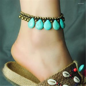 Anklets vrouwen Anklet accessoires Diy weven verkopen bel retro voet touw sieraden groothandel armband trouwen cadeau T013 Marc22