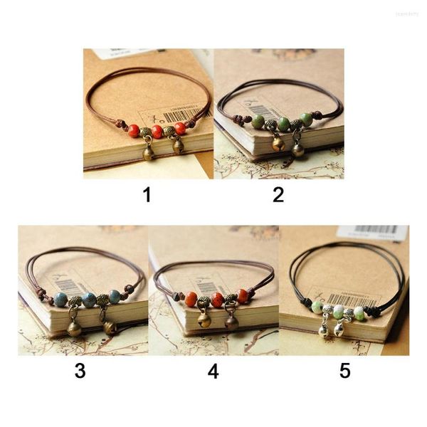 Bracelets de cheville femmes bijoux plage accessoires pied charmant en céramique cadeau fête petite cloche dames cheville Bracelet