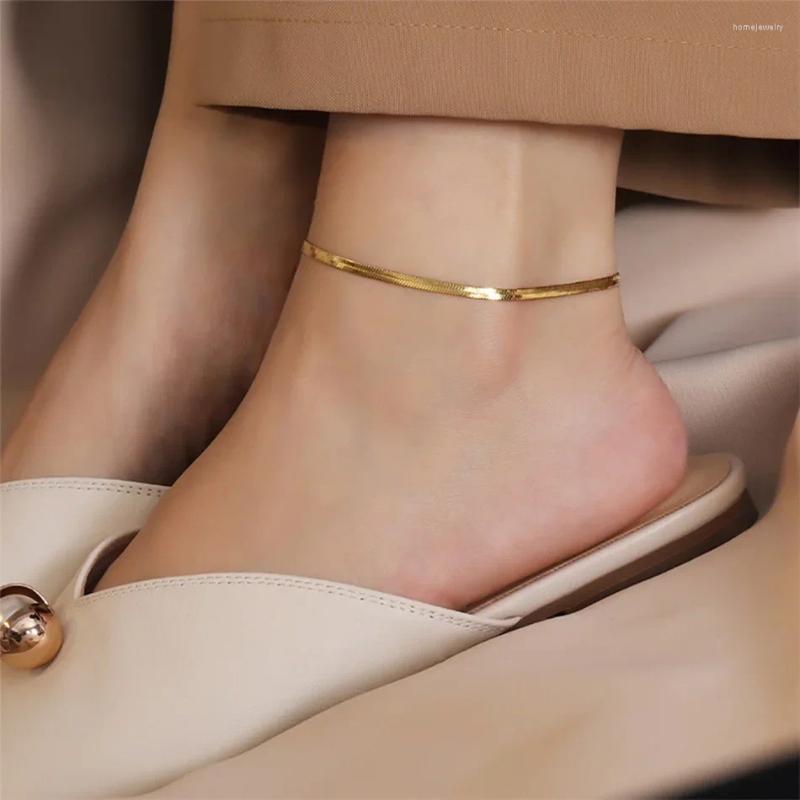 Ankletter kvinnors hand ormkedja guldfärg för smycken kvinnor sommartillbehör grossist droppe inte bleknar 4mm