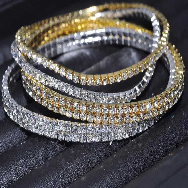 Bracelets de cheville femmes Sexy clair brillant cristal strass couleur or/argent chaîne de cheville Bracelets de cheville pied bijoux de mariage YQ240208