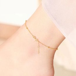 Enkelbanden XF800 Echt 18K Gouden Enkelbandje Pure AU750 Geel Wit Rose Goud Fijne Sieraden Voor Vrouwen Luxe Cadeau J500 231027