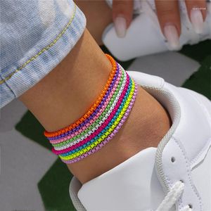 Anklets Xinsom Multicolor Iron Chain Anklet for Women Men Minimalistisch Punk Verstelbare Summer Simple Fashion Jewelry Girls Gift