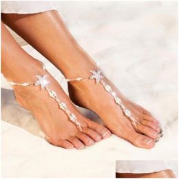 Enkelbandjes Y Dames Zeester Enkelbandje Meisjes Boho Parel Voet Sieraden Kralen Ketting Sandalen Bruids Drop Levering Dh3Bo