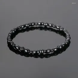 Bracelets de cheville Yeyulin Magnétique Hématite Ovale Perles Ronde Cheville Chaîne De Pied Pour Les Femmes Cadeau Ses Bijoux Noirs