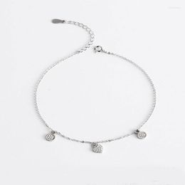 Anklets ypay 925 Sterling Silver Small Heart Charm Blet for Women S925 enkelarmbanden verstelbare fijne sieraden druppel YMA025