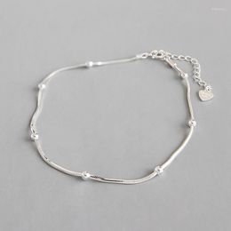 Ankjes ypay real 925 Sterling zilveren enkelband voor vrouwen eenvoudige slangenketen kralen enkel armband fijne sieraden drop yma001