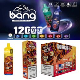 Originele Bladerdeeg 12k Bang 12000 Rookwolken Wegwerp E-sigaretten vape 0% 2% 3% 5% 20 ml Voorgevulde Pod Mesh Coil 650 mah Oplaadbare batterij Vaper-apparaat tornadodoos 12000 vapes