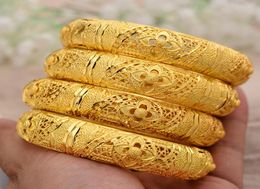 Annayoyo 4pcs Fashion Dubai Gold Jewelry Gold Color Bangles voor Ethiopian Bangles armbanden Ethiopische sieraden Bangles cadeau8692449