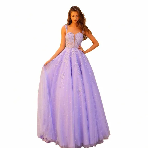 Annie Brodé Glitter Tulle Prom Dres Violet En Forme De Soirée Dres De Mariage Dres 2024 Robes De Fiesta S8uq #
