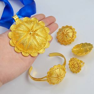 Anniyo 7,7 cm colgante grande, collar, pendientes, pulsera, anillos, conjuntos de joyas africanas etíopes, adornos tradicionales de Eritrea #155216 240102