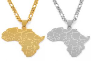Anniyo Africa kaart hanger kettingen vrouwen mannen zilveren kleurgold kleur Afrikaanse sieraden 077621b H09181102970