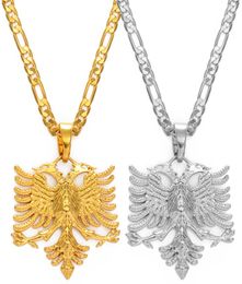 Anniyo albanie aigle pendentif colliers pour hommes femmes argent couleur or albanais bijoux cadeaux ethniques Kosovo 2334069720429