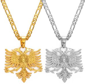 Anniyo Albanië Eagle hanger kettingen voor mannen vrouwen zilveren colorgold Albanese sieraden etnische geschenken Kosovo 2334067344172