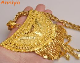 Anniyo Très grand africain Colliers de pendentif pour femmes Color d'or EthiopiannigeRongosudanghanaarab Bijoux 098506 V1911289431451