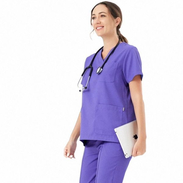 Anno Cold Fabric Medical Scrubs Set Uniforme de soins infirmiers Hôpital Infirmière sanitaire Costume Uniformes antibactériens Combinaisons antistatiques R6qt #