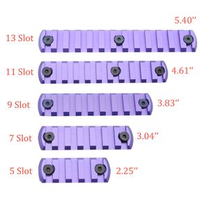 Anodisé violet 5 7 9 11 13 fentes Picatinny/Weaver Sections de Rail pour clé Mod système de protège-mains en aluminium livraison gratuite