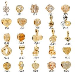 Anomokay Sterling 925 Silver Mix Style Gold Color Charms Pendant Bead Fit Bracelet Beste Diy Sieraden Maken Gift Q11202021640