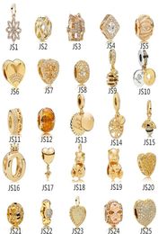 Anomokay Sterling 925 Silver Mix Style Gold Color Charms Pendant Bead Fit Bracelet Beste Diy Sieraden Maken Gift Q11206577407