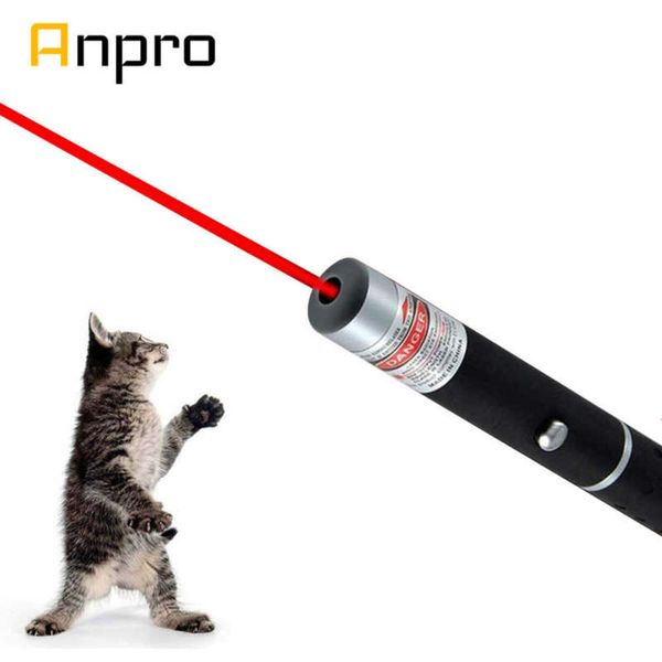 Anpro LED Laser Pet Cat Toy 5MW Red Dot Light Sight 530Nm 405Nm 650Nm Puntero Pen Interactivo con 210929