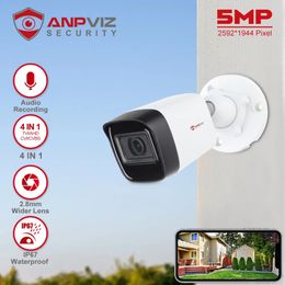 Anpviz 5MP analoge CCTV-camera HD 4-in-1 TVI / AHD / CVI / CVBS Torentje TVI Bullet-bewakingscamera Metalen behuizing IP67 Waterdicht 240126