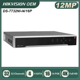 ANPVIZ HIKVISION OEM DS-7732NI-I4 / 16P 32CH 12MP 4K NVR 16 PORTS POE PROISSE 4 Recordance vidéo réseau Sata jusqu'à 32 To