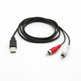 ANPWOO 1,5 m USB om Lotus Cable USB te verdubbelen tot 2RCA audio- en videokabelset-top tv-USB naar audio-extensiekabel