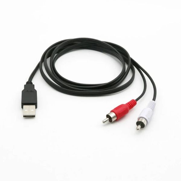 ANPWOO 1.5M USB à double câble Lotus USB vers 2RCA Câble et câble vidéo décodeur TV TV USB To Audio Extension Cable