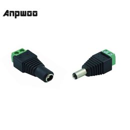 ANPWOO 1 paar 2.1 x 5,5 DC Power Male / 2.5x5.5 Vrouwelijke DC Power Plug Jack Adapter Connector -plug voor CCTV -camera LED -striplicht