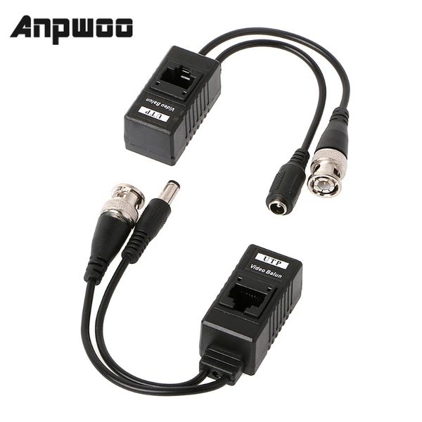 ANPWOO 1 paire BNC à RJ45 Power Video Power + AUDIO BALUN Émetteur-récepteur pour la caméra CCTV