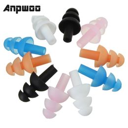 Anpwoo 1 par de silicona impermeable enchufes de la oreja para la oreja con la oreja reducción de ruido a orejeras protectores