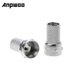 ANPWOO 10 PCS 75-5 F Tornillo del conector Tipo para RG6 TV Satellite Antena Coax Cable Twist-On