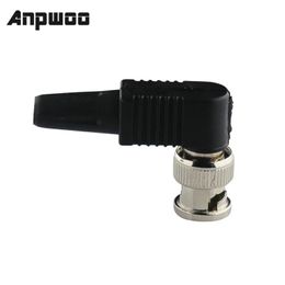 ANPWOO 10x Pin de fiche mâle BNC sans soudure RG59 Connecteur à angle droit pour la caméra CCTV