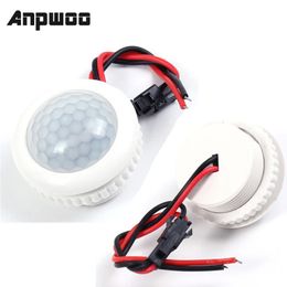 ANPWOO 220V 50Hz PIR Detector de sensor inteligente IR Infrarrojo Interruptor LED CONTROL CONTROL Módulo de techo Sensor de movimiento 3-6M Detección