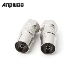 ANPWOO 2 Stuks F Type Stekker Connector Socket naar RF Coax TV Antenne Vrouwelijke RF Adapters