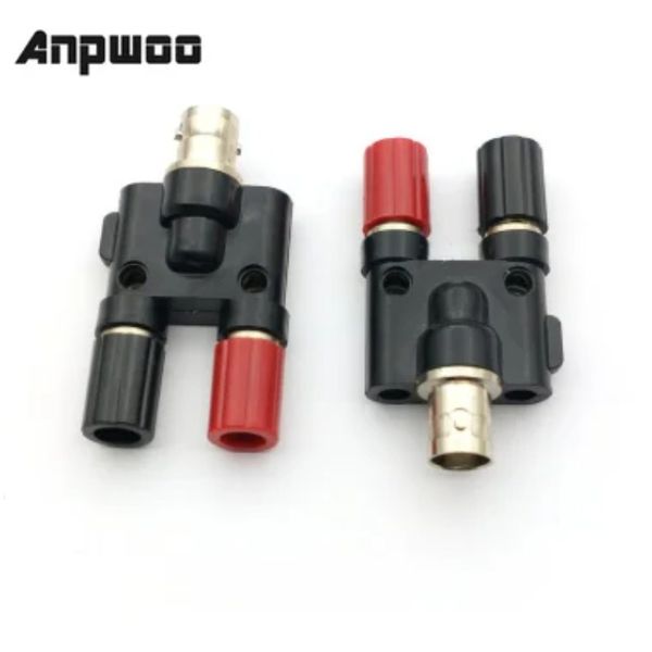 Anpwoo 500pcs cuivre bnc femelle à jumelle 4 mm jack femelle adaptateur coaxial