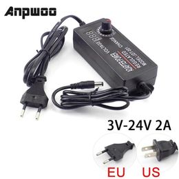 Adaptateur ANPWOO AC 100-220V à DC 3V-12V 3V-24V 9V-24V 2A 3A 5A PLIGNE DE PLUME