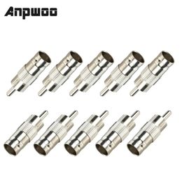 ANPWOO CCTV CAMERA ACCESSOIRES 10PCS CONNECTEUR BNC FEMME TO RCA CONNECTEUR COPPLEUR MALE POUR LE SYSTÈME DE SÉCURITÉ CAME CCTV