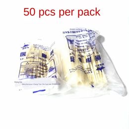 ANPWOO Kit de primeros auxilios hisopo de algodón maquillaje algodón de un solo cabezal 8 cm/paquete de 50 hisopo de algodón desechable limpio e higiénico