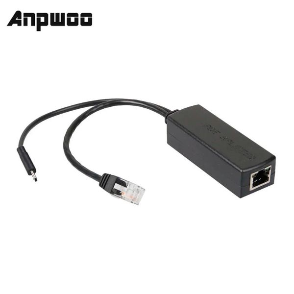 ANPWOO IEEE 802.3AF Micro USB Active Poe Splitter Potencia sobre Ethernet 48V a 5V 2.4A para tableta Dropcam o Raspberry Pi