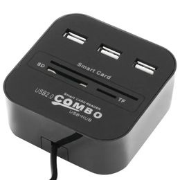 ANPWOO Smart Tax Fays Bank ID Carte CACDNIEATM IC SIMSDTF Lecteur de carte 3 Port Hub USB 2.0